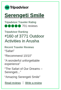 Reviews about Serengeti Smile