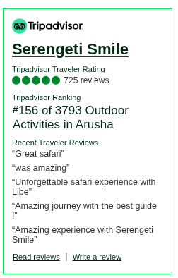 Reviews about Serengeti Smile